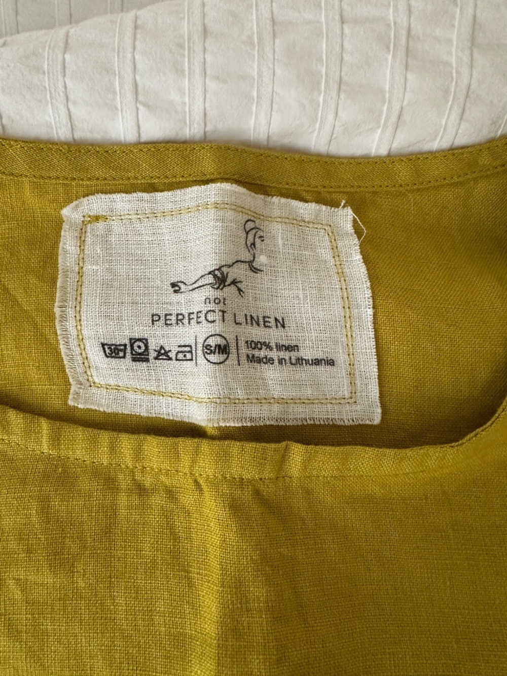 notPERFECT Yellow Linen VIENNA tank top Size S/M - Picture 4 of 6
